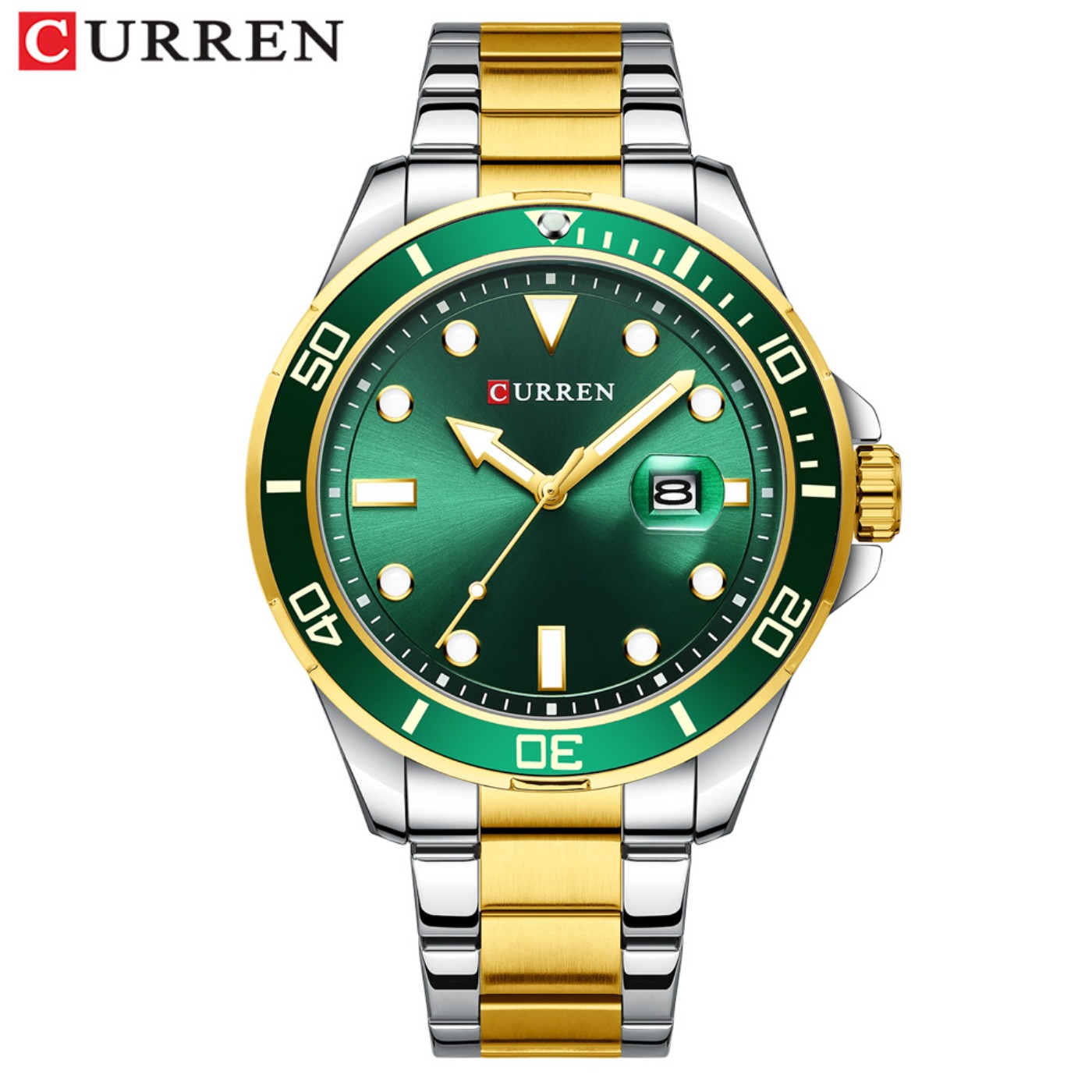 Luxury Watch Men - CURREN Nova Série Green Water Ghost