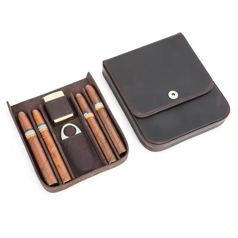 Premium Cigar Case - Estojo portátil para charutos, caixa humidificadora,