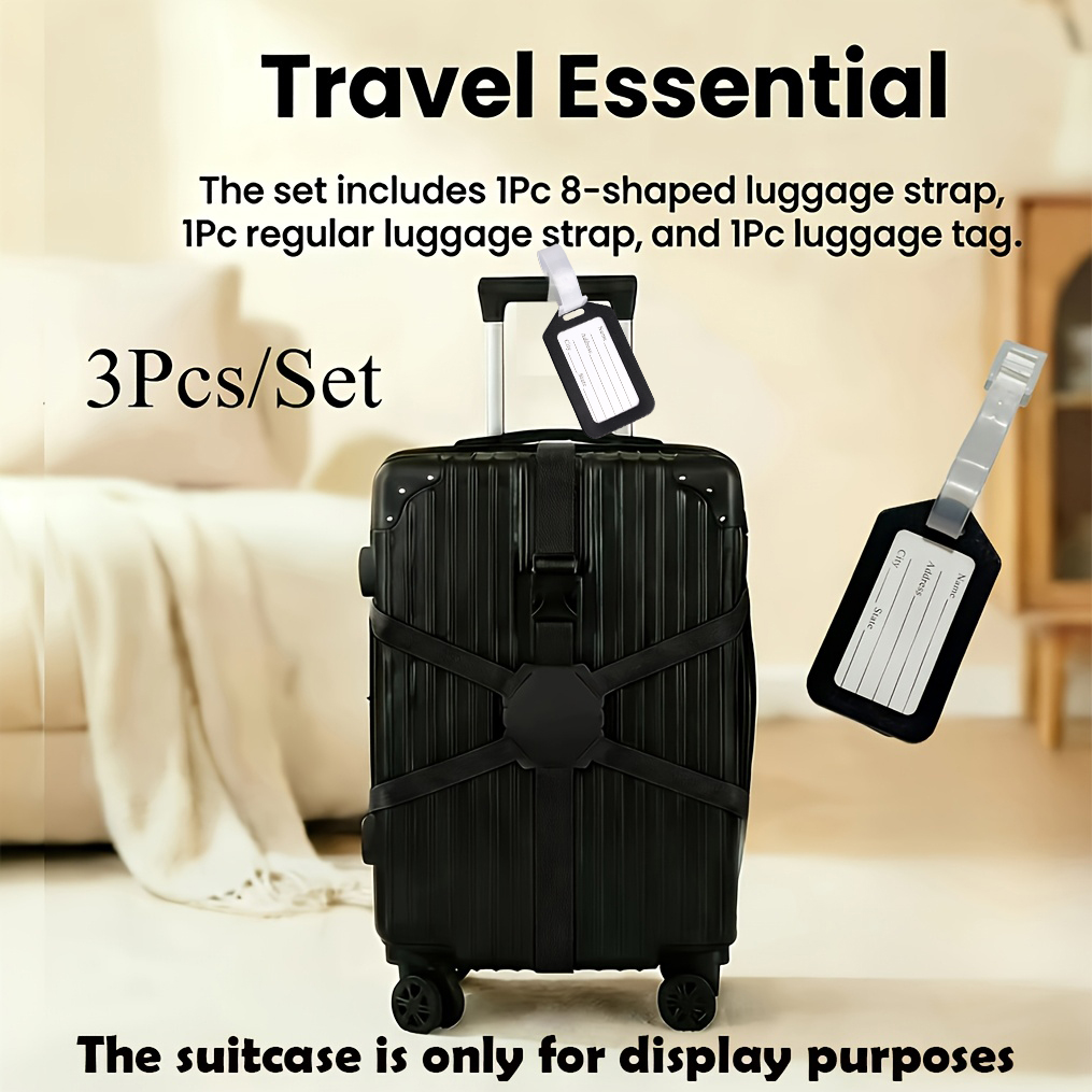 Travel Luggage Set - Conjunto de 3 Peças (2 Cintas