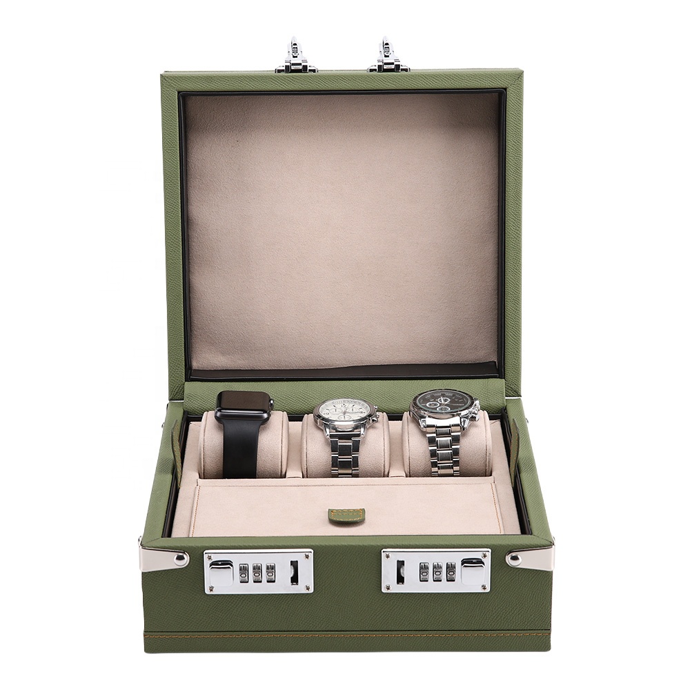 Leather Briefcase - Caixa Organizadora Premium para Relógios, Fabricada