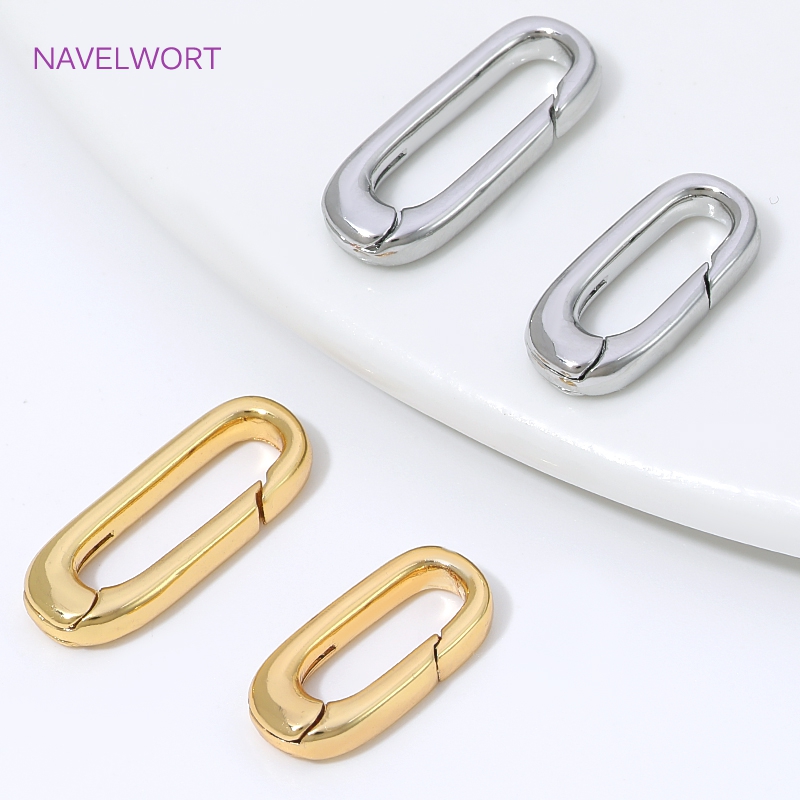 Gold Plated Jewelry - 1/2/4 Peças Fecho Oval Banhado a