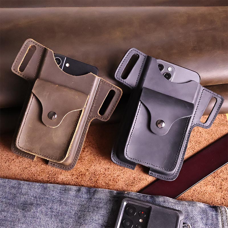 Leather Wallet Men - Sacos de cintura de couro genuíno