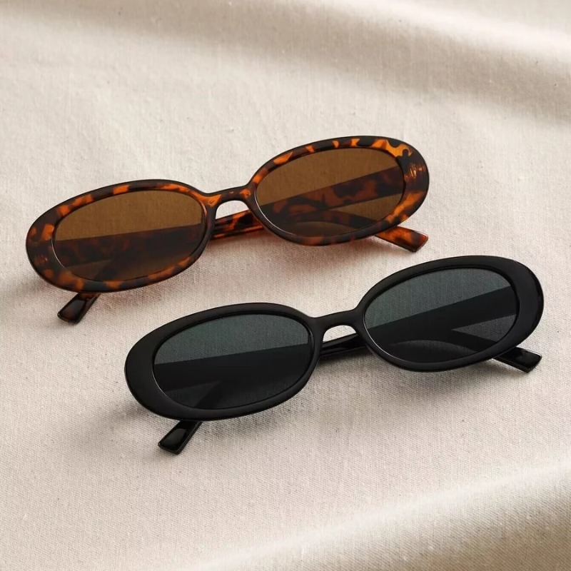 Designer Sunglasses - Óculos de sol ovais vintage femininos,