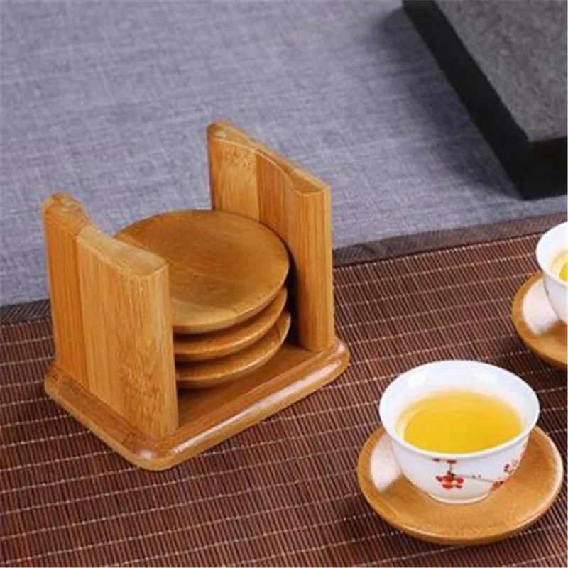 Coaster De Bambu Em Forma Redo - Marble Coaster Set avaliação e preço