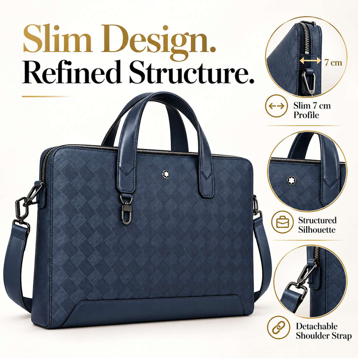 Mala Executiva Slim de Luxo pa - Leather Briefcase avaliação e preço