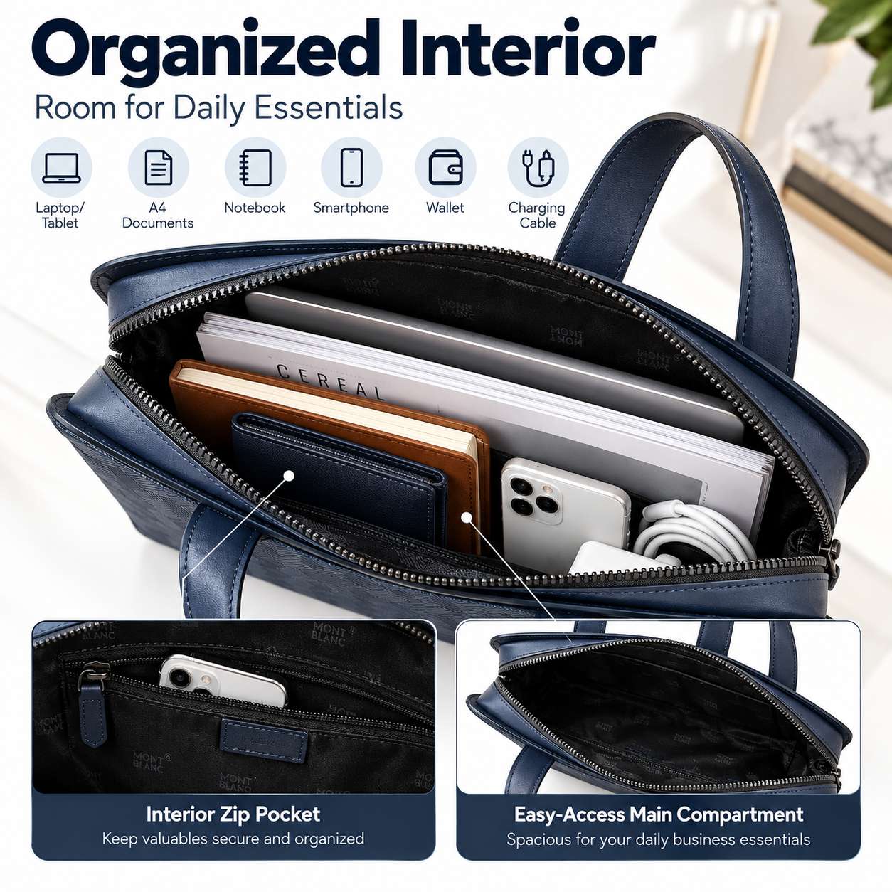 Mala Executiva Slim de Luxo pa - Leather Briefcase avaliação e preço