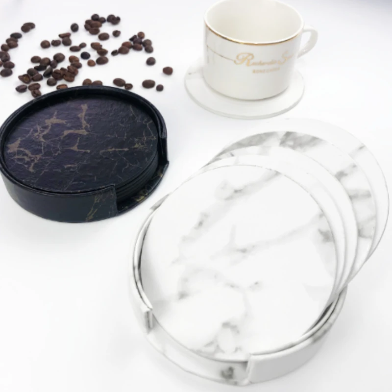 6 peças porta-copos de mármore - Marble Coaster Set avaliação e preço