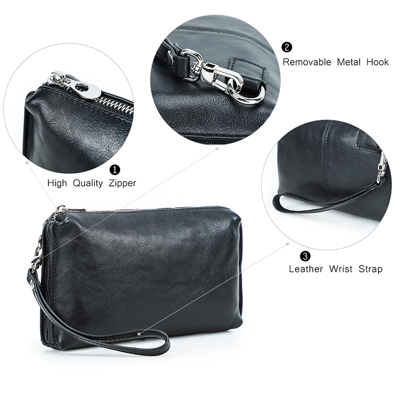 Bolsa de Couro Genuíno CONTACT - Leather Wallet Men avaliação e preço