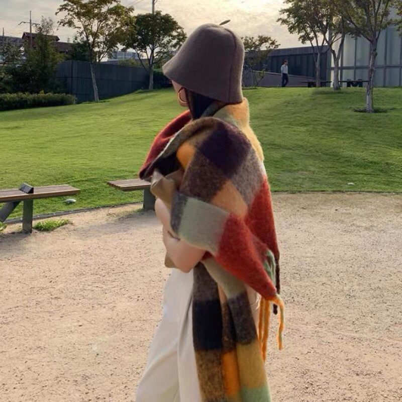 Novo luxo inverno grosso quent - Cashmere Scarf avaliação e preço