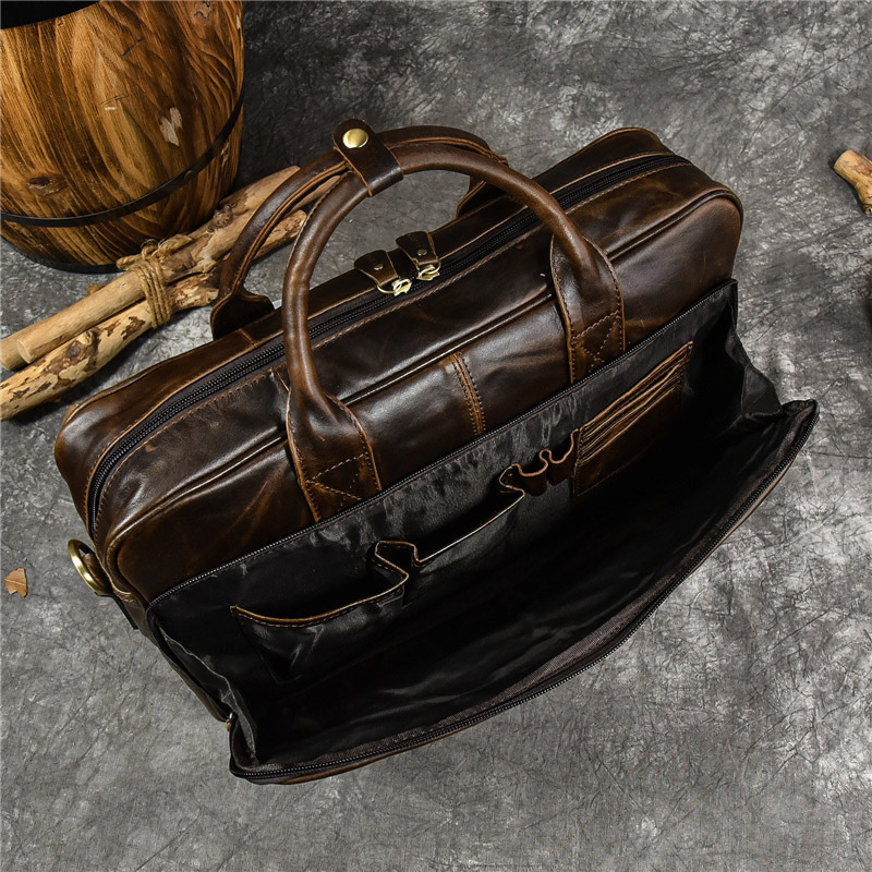 Bolsa De Couro Genuíno De Luxo - Leather Briefcase avaliação e preço