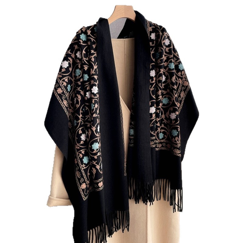 2025 novo bordado cachecol de  - Cashmere Scarf avaliação e preço