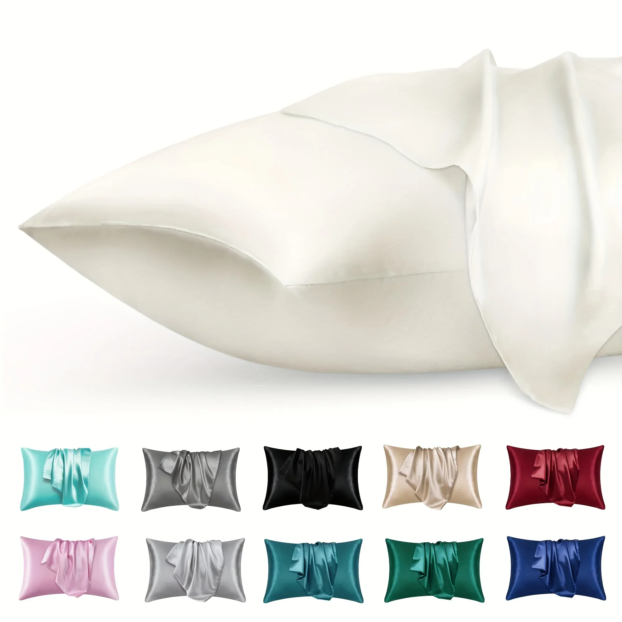 2 pçs luxo cetim envelope fron - Silk Pillowcase avaliação e preço