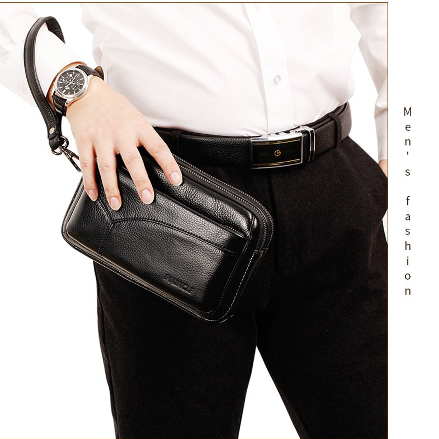 Bolsa de Mão Masculina de Cour - Leather Wallet Men avaliação e preço