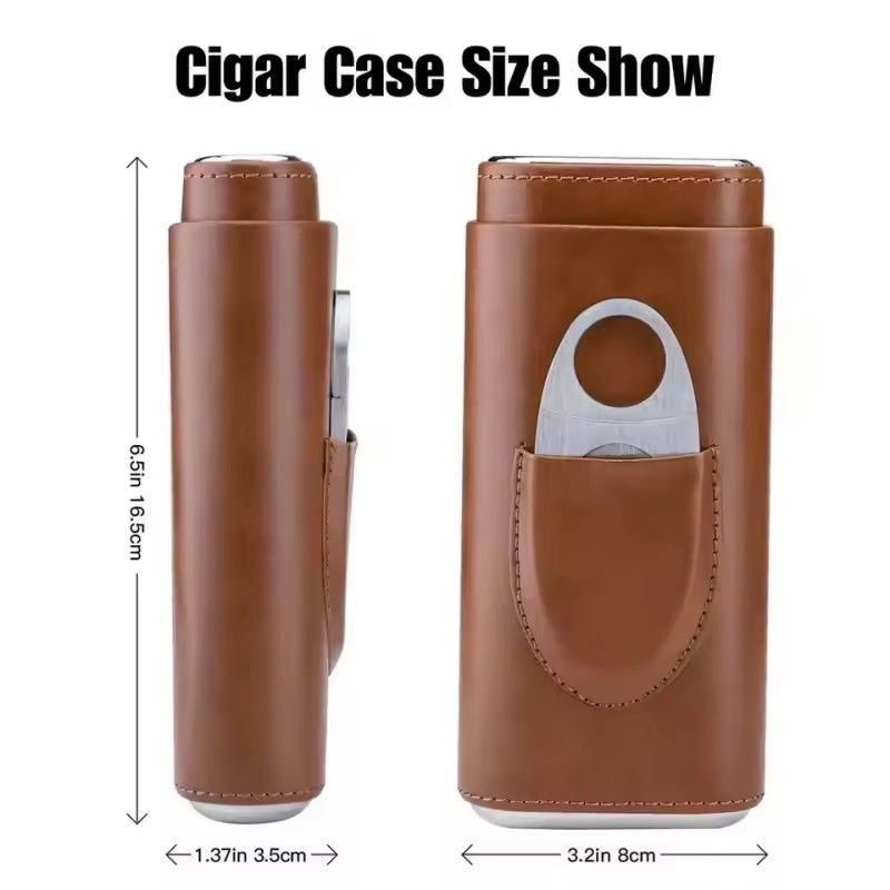 Estojo de couro para charutos, - Premium Cigar Case avaliação e preço
