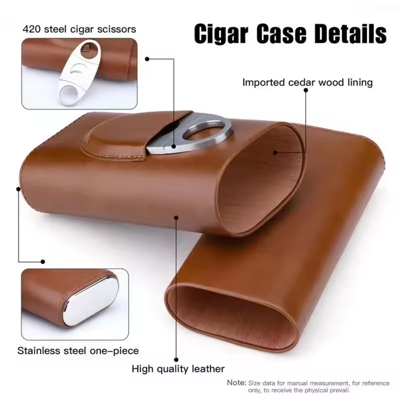 Estojo de couro para charutos, - Premium Cigar Case avaliação e preço