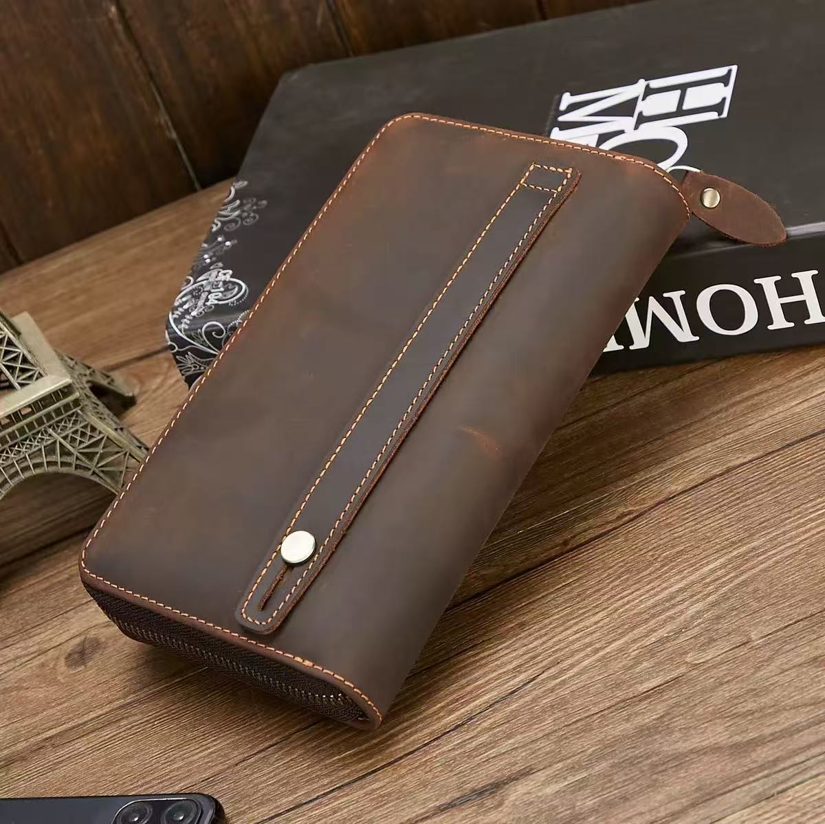 Nova Carteira Longa Masculina  - Leather Wallet Men avaliação e preço