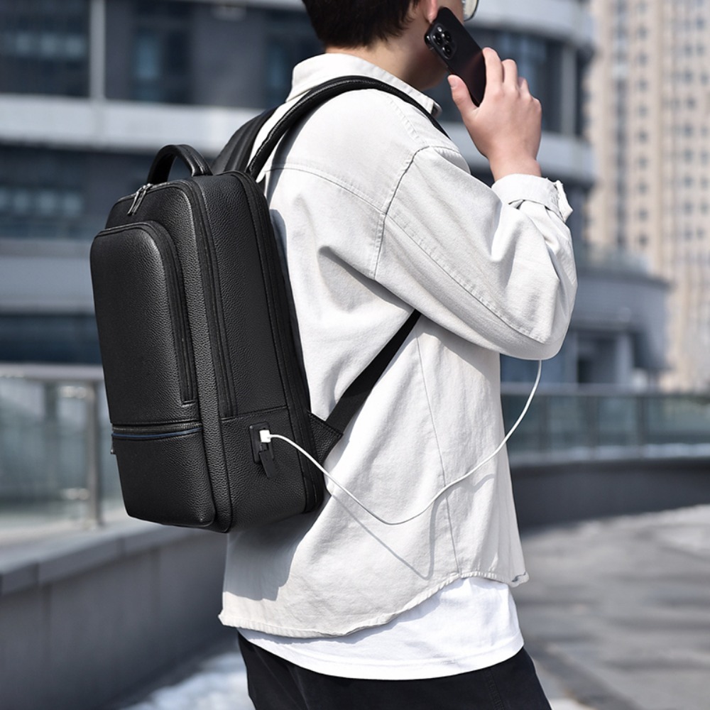 Mochila masculina de couro pu  - Leather Briefcase avaliação e preço