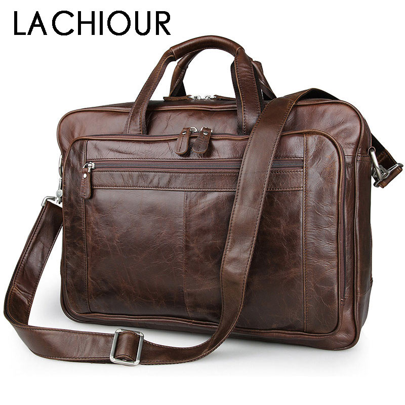 LACHIOUR Bolsa de couro genuín - Leather Briefcase avaliação e preço